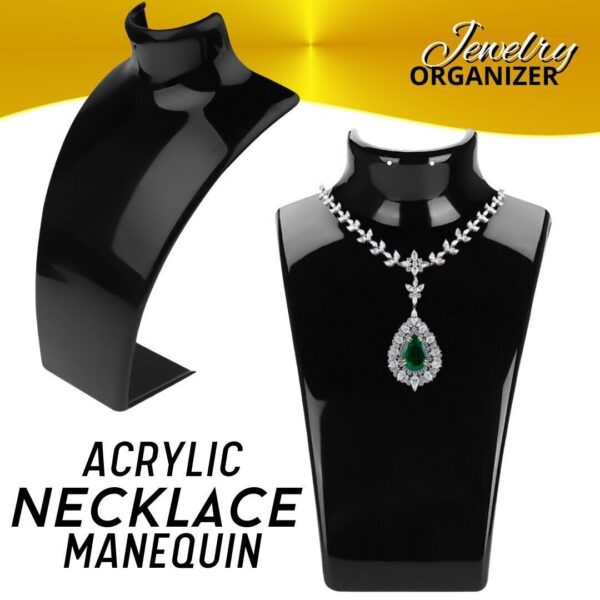 Acrylic Display Stand Necklace Pendant Bust Mannequin Earring Jewelry Chain Show - Image 2