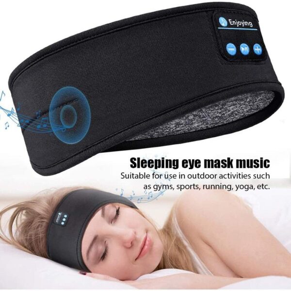 Wireless Bluetooth Sleeping Headphones Headband Thin Soft Elastic Comfortable Music Ear Phones Eye Mask For Side Sleeper Sports