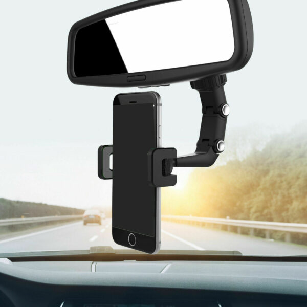 Universal 360 Rotation Car Rear View Mirror Mount Stand GPS Cell Phone Holder US - Image 8