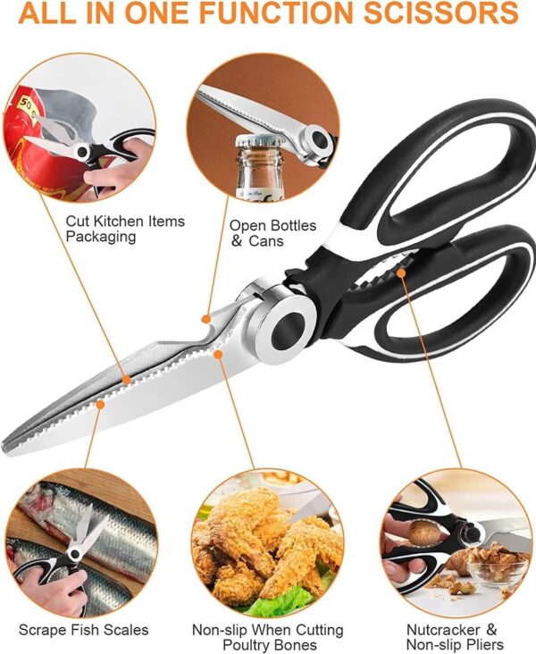 Kitchen Shears Scissors Heavy Duty Cooking Food Meat Chicken Utility - Image 8