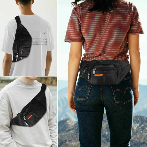 Waist Bag Fanny Pack For Men Women Hip Belt Bum Pouch Sport Travel Purse Unisex - Image 6