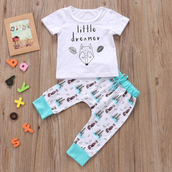 Newborn Baby Clothes Set T-shirt Tops+Pants Little Boys and Girls Outfits - Image 2