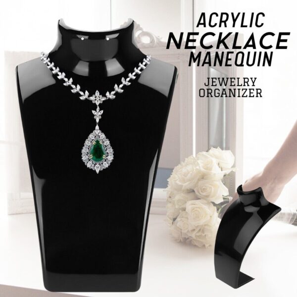 Acrylic Display Stand Necklace Pendant Bust Mannequin Earring Jewelry Chain Show - Image 10