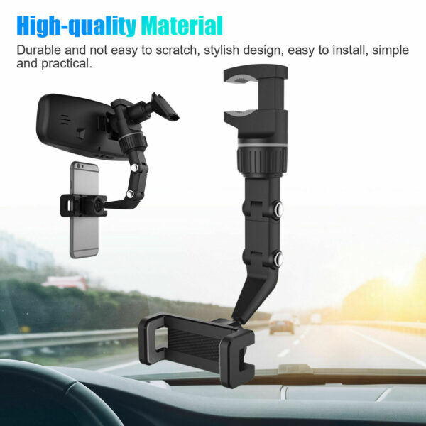 Universal 360 Rotation Car Rear View Mirror Mount Stand GPS Cell Phone Holder US - Image 6