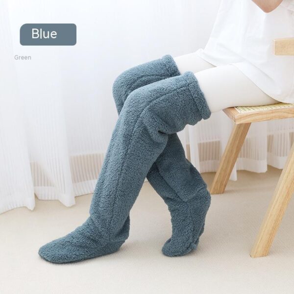 Over Knee High Fuzzy Long Socks Winter Warm Cold Leg Knee Joint Cold-proof Stockings Home Floor Sleeping Socks - Image 6