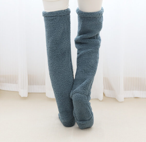 Over Knee High Fuzzy Long Socks Winter Warm Cold Leg Knee Joint Cold-proof Stockings Home Floor Sleeping Socks - Image 7