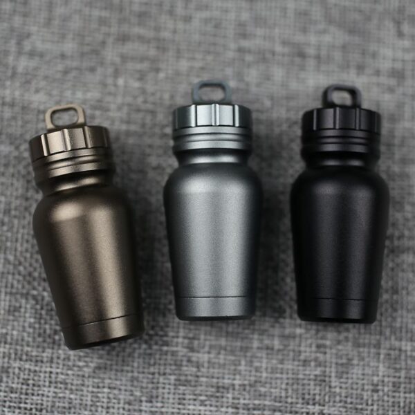 Outdoor medicine bottle Aluminum alloy survival pills full waterproof cans Sealed capsules - Image 2