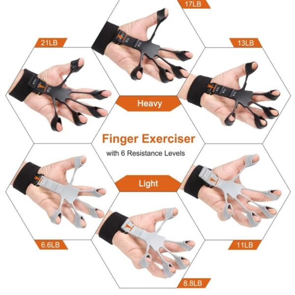 Silicone Grip Device Stretcher Finger Gripper Strength Trainer Strengthen Rehabilitation Training - Image 5