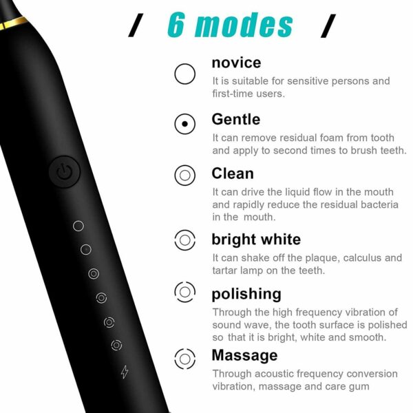 Rechargeable Electric Toothbrush Heads Brush  Toothbrushes For Adults And Kids - Image 3