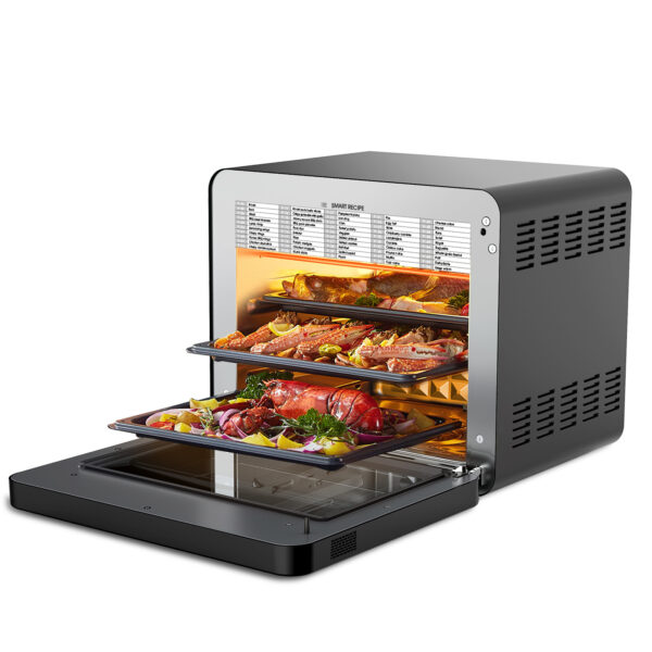 Geek Chef Steam Air Fryer Toast Oven Combo , 26 QT Steam Convection Oven Countertop , 50 Cooking Presets, With 6 Slice Toast, 12 In Pizza, Black Stainless Steel. Prohibited From Listing On Amazon - Image 3