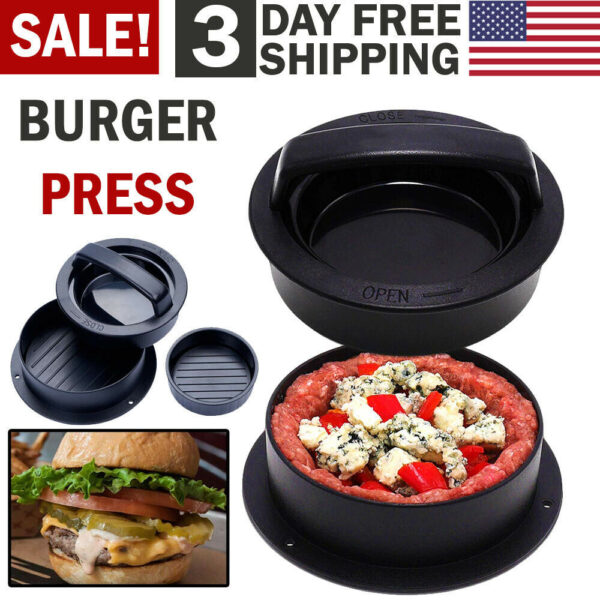 Burger Press Stuffed Patty Maker Mold Slider EASY Homemade Hamburger Making Tool - Image 3