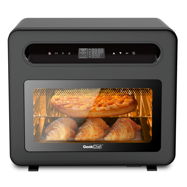 Geek Chef Steam Air Fryer Toast Oven Combo , 26 QT Steam Convection Oven Countertop , 50 Cooking Presets, With 6 Slice Toast, 12 In Pizza, Black Stainless Steel. Prohibited From Listing On Amazon - Image 2