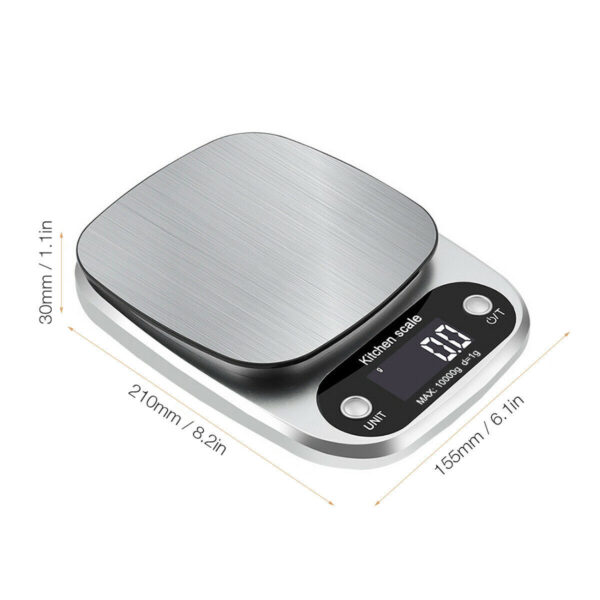 Digital Kitchen Food Diet Scale, Multifunction Weight Balance 22lbs 1g Kitchen Scale Stainless Steel Weighing Scale For Food Diet Postal Balance Measuring - Image 7