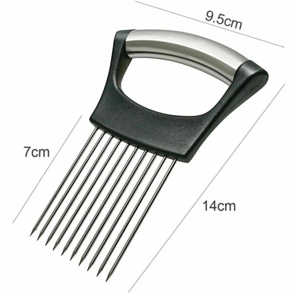 Food Slice Assistant - Stainless Steel Onion Holder Slicer Tomato Cutter NonSlip - Image 6