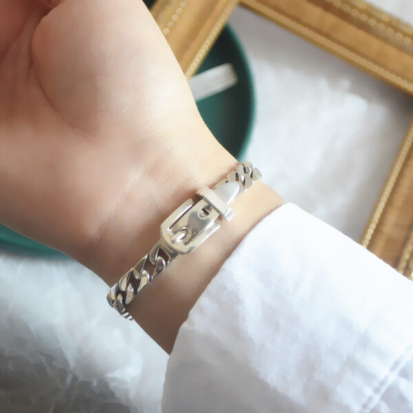 Women's 925 Sterling Silver Chain Belt Bracelet - Image 4