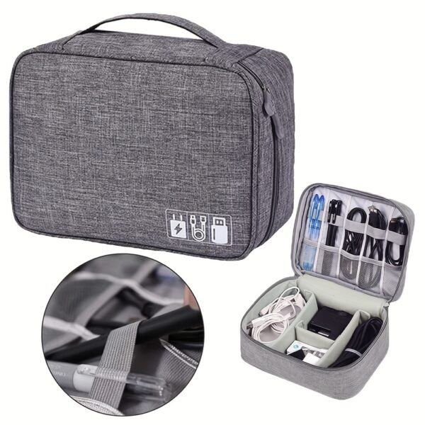 Electronics Organizer Travel Cable Organizer Bag Waterproof Portable Digital Storage Bag Electronic Accessories Case Cable Charger Organizer Case - Image 4