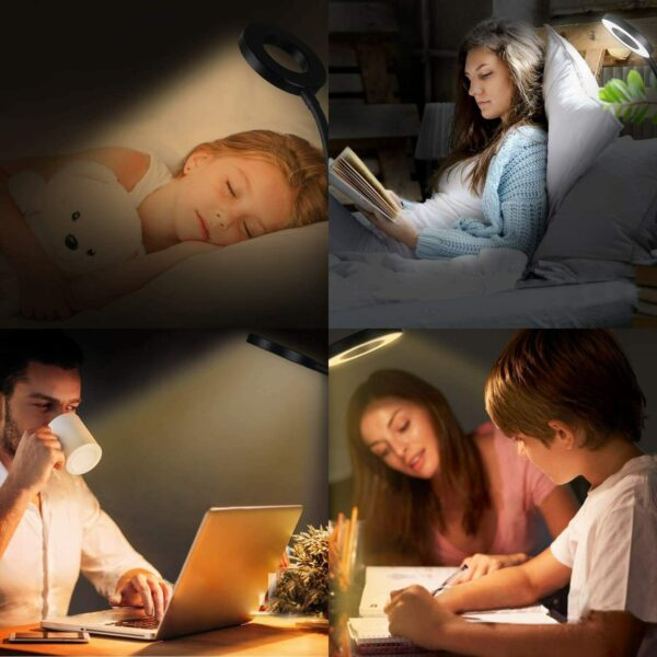 Clip On Desk Lamp LED Flexible Arm USB Dimmable Study Reading Table Night Light - Image 5