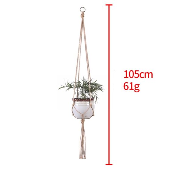 Hand-woven plant hanging basket cotton rope sling basket - Image 2