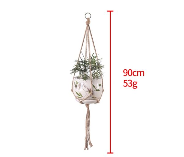 Hand-woven plant hanging basket cotton rope sling basket - Image 4