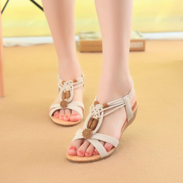 Korean Style Ladies Flat Wedge Sandals - Image 3