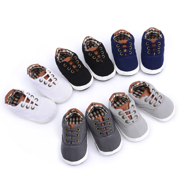 Solid color casual lace soft bottom baby canvas shoes baby shoes toddler shoes - Image 5