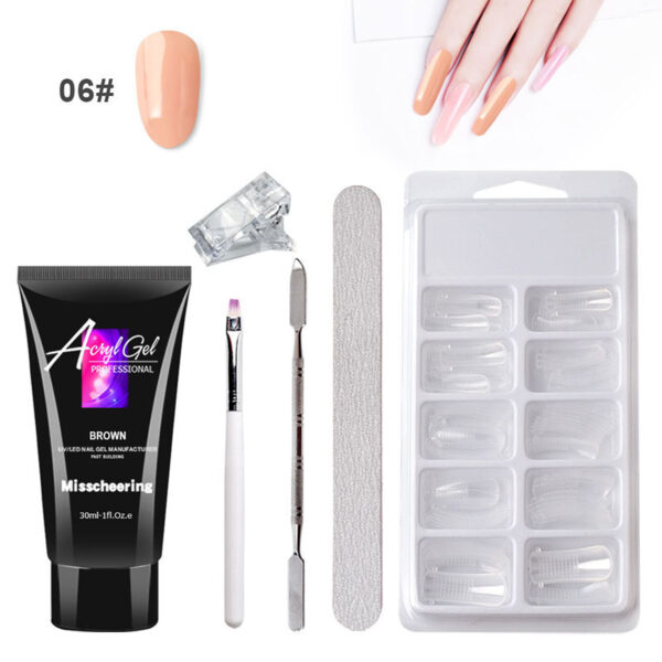 Painless Extension Gel Nail Art Without Paper Holder Quick Model Painless Crystal Gel Set - Image 9