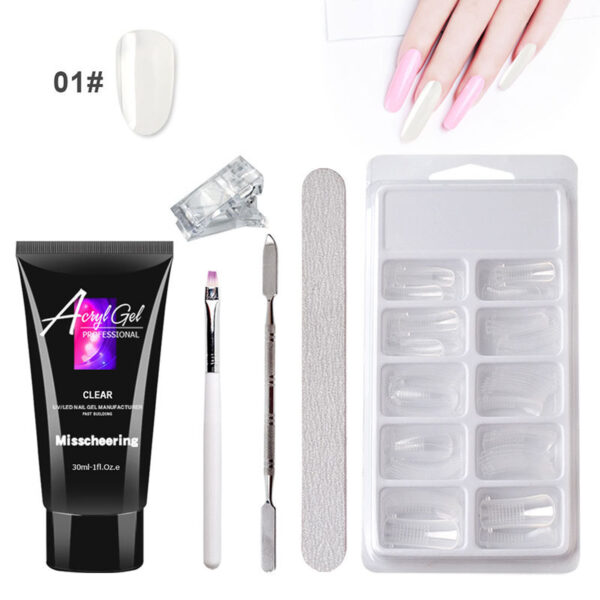 Painless Extension Gel Nail Art Without Paper Holder Quick Model Painless Crystal Gel Set - Image 6