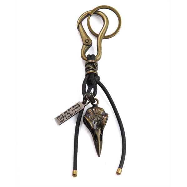 Retro Leather Rope Keychain Lobster Buckle Pendant - Image 4