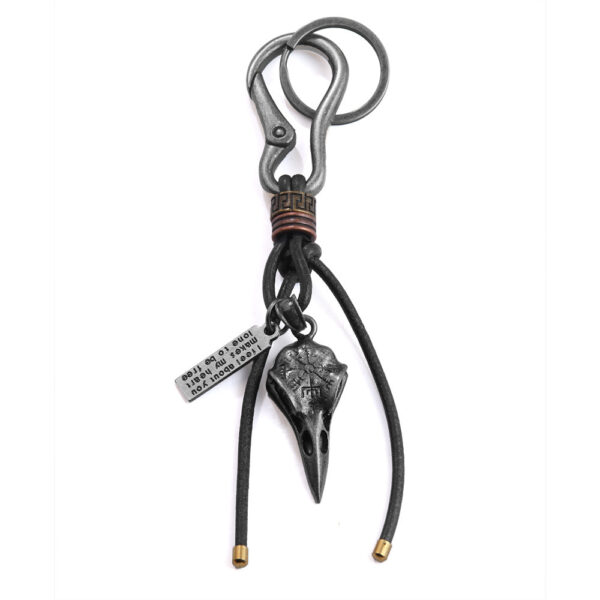 Retro Leather Rope Keychain Lobster Buckle Pendant - Image 7